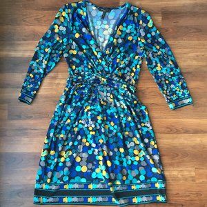BCBGMaxazria MP Faux wrap print dress